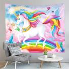 Tapeçaria para pendurar na parede Rainbow Unicorn 150x130cm - Fibra