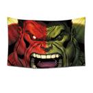 Tapeçaria para pendurar na parede Red Hulk vs. Green Hulk 100x150cm Tapeçaria para pendurar na parede Red Hulk vs. Green Hulk 100x150cm