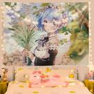 Tapeçaria para pendurar na parede Rem Anime Re: Zero 100x150cm poliéster