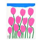 Tapeçaria para pendurar na parede rosa tulipa floral 100x150cm poliéster