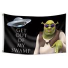 Tapeçaria para pendurar na parede Shrek Meme Get Out of My Swamp 100x150cm