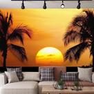 Tapeçaria para pendurar na parede Sunset Beach Tropical Palm 150x130cm