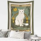 Tapeçaria para pendurar na parede Tarot Cat Temperance Card Design 150x130cm