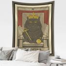 Tapeçaria para pendurar na parede Tarot Cat The Emperor 150 cm x 130 cm