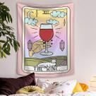 Tapeçaria para pendurar na parede Tarot Wine Cat Crystal 150x130cm