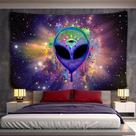 Tapeçaria para pendurar na parede Trippy Alien Galaxy Space Theme 150x130cm Tapeçaria para pendurar na parede Trippy Alien Galaxy Space Theme 150x130cm