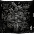 Tapeçaria para pendurar na parede Viking Norse Warrior 150 cm x 130 cm