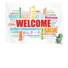 Tapeçaria para pendurar na parede Welcome Multilingual 100x150cm de poliéster
