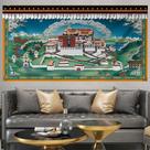 Tapeçaria: parede do palácio de Potala, estilo tibetano, 150x130cm, microtecido