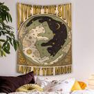 Tapeçaria pendurada na parede Sun and Moon Cat Tarot, 150x130cm