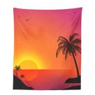 Tapeçaria pendurada na parede Sunset Beach Palm Tree 150x130cm Tapeçaria pendurada na parede Sunset Beach Palm Tree 150x130cm
