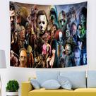 Tapeçaria Pennywises Jasons Voorhees Wall 150x130cm, microtecido