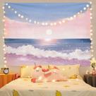 Tapeçaria Pink Waves Wall Aesthetic 150x130cm, microtecido