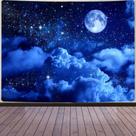 Tapeçaria Psicodélica Luar Céu Noturno Lua Cheia 280x150cm