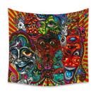 Tapeçaria Psychedelic Devil Wall 150x130cm de fibra de microtecido