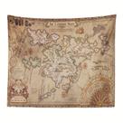 Tapeçaria Retro World Map Microfabric 200x150cm para pendurar na parede