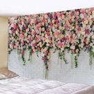 Tapeçaria Rosa Rosa Plant Flower Wall 150x100cm Poliéster Tapeçaria Rosa Rosa Plant Flower Wall 150x100cm Poliéster