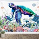 Tapeçaria Sea Turtle Marine Life 280x150cm de fibra de poliéster Tapeçaria Sea Turtle Marine Life 280x150cm de fibra de poliéster
