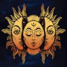 Tapeçaria Sol e Lua Mandala Flanela 130x150cm