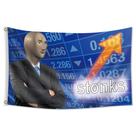 Tapeçaria Stonks Meme para tapeçaria, poliéster 100x150cm Tapeçaria Stonks Meme para tapeçaria, poliéster 100x150cm