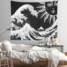 Tapeçaria Sun God Wave Wall Aesthetic 150x100cm, microtecido Tapeçaria Sun God Wave Wall Aesthetic 150x100cm, microtecido