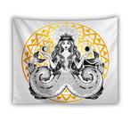 Tapeçaria Sun Stars Moon Mermaids Wall 150x150cm, microtecido Tapeçaria Sun Stars Moon Mermaids Wall 150x150cm, microtecido