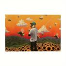 Tapeçaria Sunflower Bee Wall Room Estética 150x90cm Microtecido