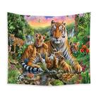 Tapeçaria Tapeçaria de flor de tigre, parede de plantas, 150x150cm, microtecido