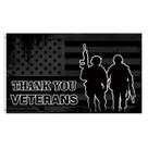Tapeçaria Thank You Veterans Black American Flag 100x150cm