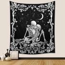 Tapeçaria Wonrizon Caveira dos Amantes Preto e Branco 130x150cm