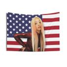 Tapeçaria Xg Girl Group American Flag Room 90x60cm em microtecido
