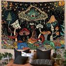 Tapeçaria Yeoiat Mushroom Hippie para quarto, dormitório, sala de estar