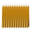 Taper Candles Candlesee Gold 25 cm, sem perfume, sem fumaça, pacote com 24