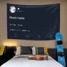 Tapestry Music Heals Inspirational Quote 100x150cm Poliéster Tapestry Music Heals Inspirational Quote 100x150cm Poliéster