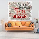 Tapestry Tea Benefits: chá verde e preto Word Art 150x130cm