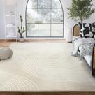 Tapete Abani Nuevo 61x91 cm Bege e Branco em Espiral