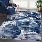 Tapete Abani Regal REG110A Azul e Cinza Mármore 61 x 91 cm