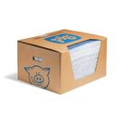 Tapete absorvente de água PIG reutilizável, pacote de 50, 15x19cm, azul/branco