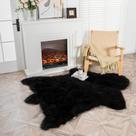 Tapete AbunHeri Black Bear Faux Cowhide Animal Print 155 x 185 cm
