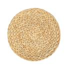 Tapete americano MAYAGU natural feito à mão em palha, tecido redondo (30 cm)