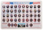 Tapete americano Painless Learning Presidents preto 58x48x25 cm