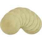 Tapete americano SHACOS, 38 cm, redondo, trançado e dourado, conjunto de 8