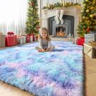 Tapete Andrebio Purple Rainbow para quarto, quarto de meninas, 120x180cm