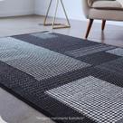 Tapete Antiderrapante Sisal Lance Preto e Cinza 2,00m x 3,00m Moderno e Elegante Limpeza Fácil