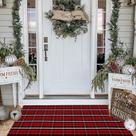 Tapete ao ar livre Bottalive Christmas Plaid Red & Black Check