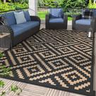 Tapete ao ar livre GENIMO impermeável reversível 120x180cm preto/marrom