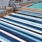 Tapete ao ar livre HUGEAR impermeável 2,7 m x 3,6 m de plástico com listra azul