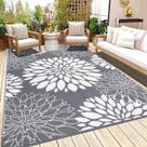 Tapete ao ar livre Ileading 152x244cm impermeável reversível cinza