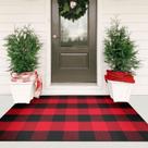 Tapete ao ar livre KIMODE Christmas Buffalo Plaid 90x150cm vermelho/preto Tapete ao ar livre KIMODE Christmas Buffalo Plaid 90x150cm vermelho/preto