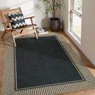 Tapete ao ar livre Moynesa Striped Border Easy Jute 150x210 cm preto